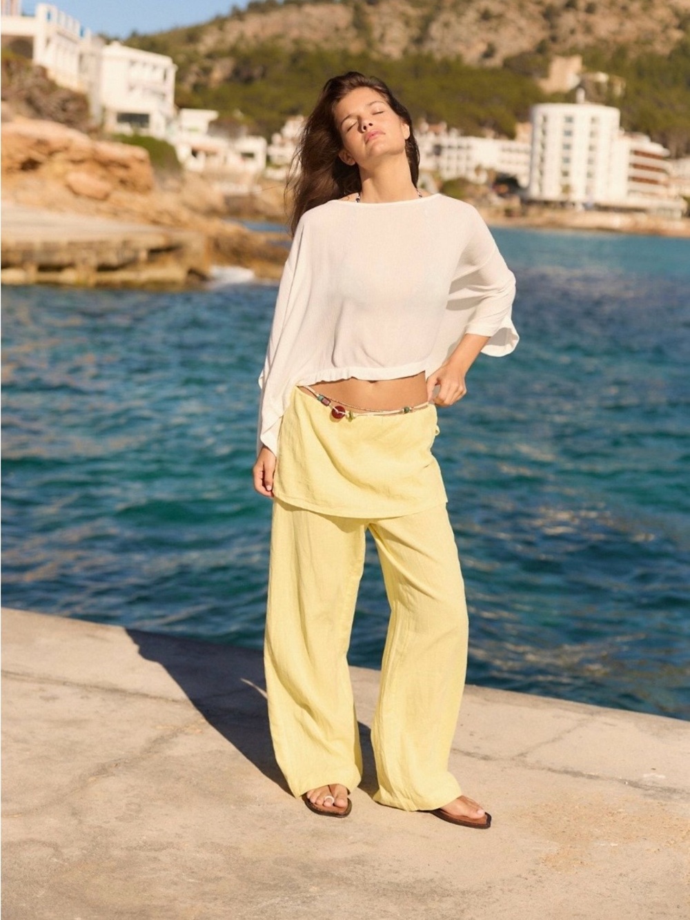 Free-est Aqualuna Linen Skants from Free People NWT XL